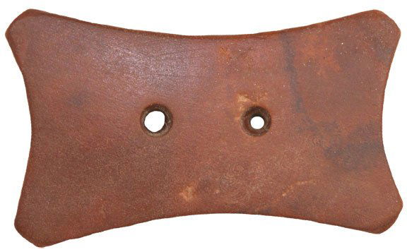 3 5/8” Quadraconcave Gorget. Davis G9 Paper: 3 5/8” Quadraconcave Gorget. TN. Brown Claystone. Highly developed. Davis G9 Paper