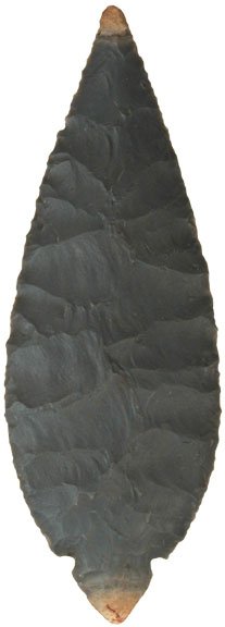 6 1/4” Turkeytail. Ex-Dyer. Pictured in 1985: Large 6 1/4” Turkeytail. Greene Co, IN. Ex-Larry Dyer, Mullis, Charlie Smith. Well documented. Pictured in 1985 Indiana Archaeological Journal, WW#8 (Dyer) and WW#9 (Dyer). Listed as being from Oran