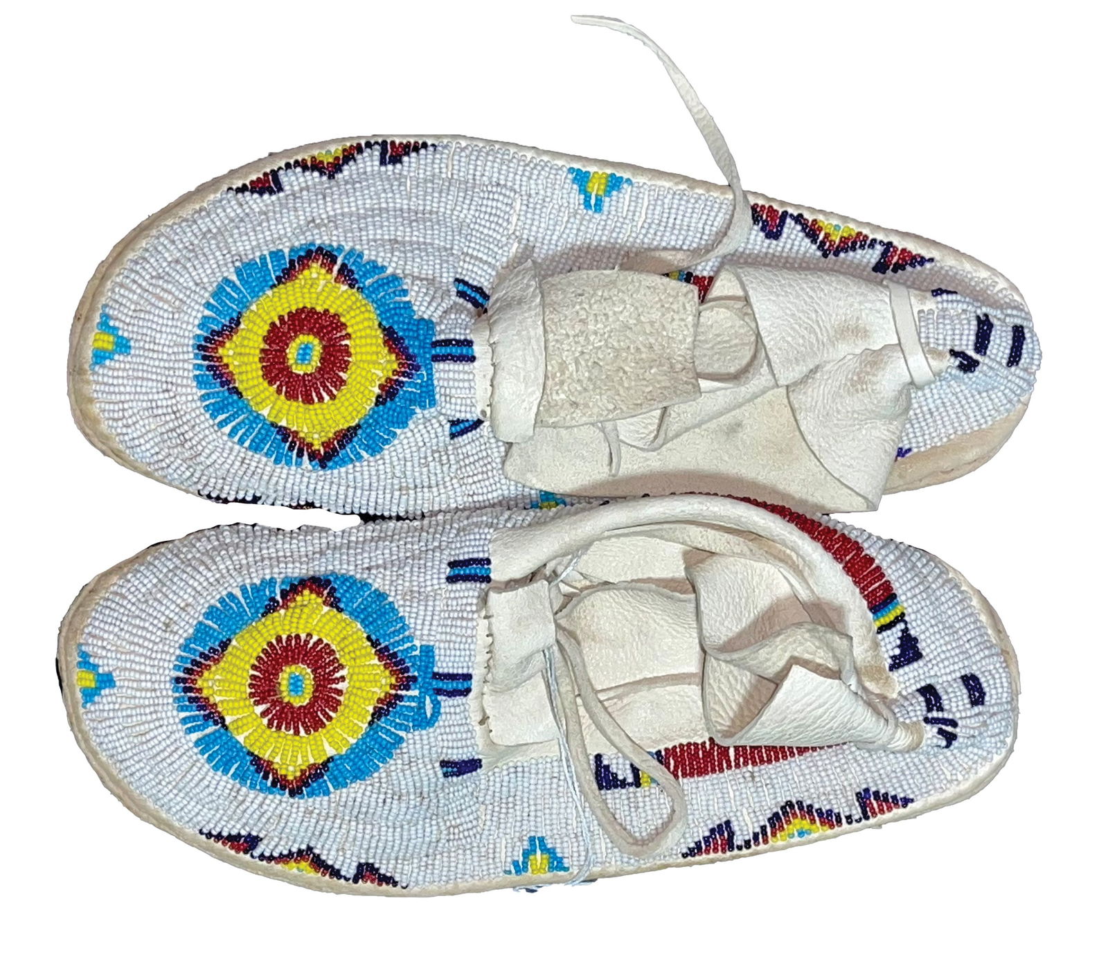 11" Beaded Mocassins, Very Soft Leather. Early Tourist Trade. (1 of 2)