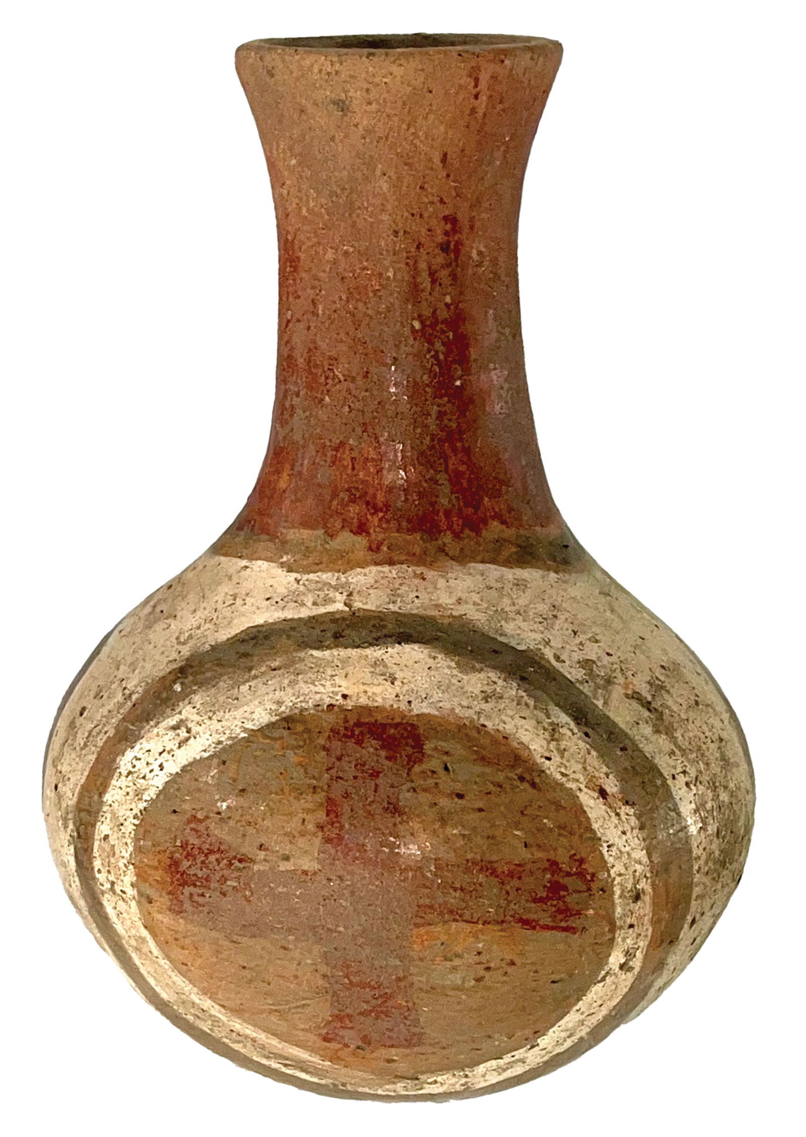 3 3/4" Mini Pot Made of Clay with Red, White and Gray Color. Pictured. Ex Dale Rector: 3 3/4" Mini Pot Made of Clay with Red, White and Gray Color. Reportley found in Phillips County, Arkansas. Pictured in WW#11, p432. "Selling As Is" Ex Dale Rector