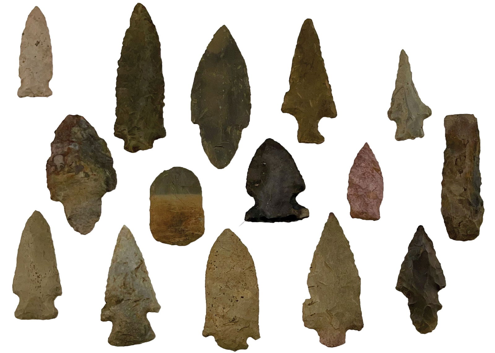 15 Assorted Points. 3 1/4" to 1 5/8". Midwest. Ex Dale Rector (1 of 2)