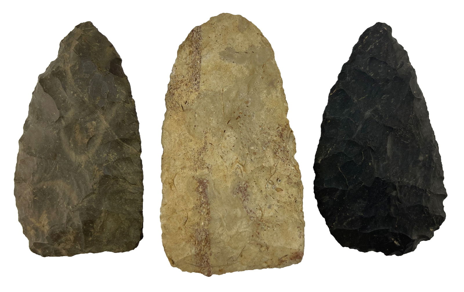 3 Blades. 3 3/8" to 3 7/8".  Madison Co, IN. Ex Larry Swann (1 of 2)