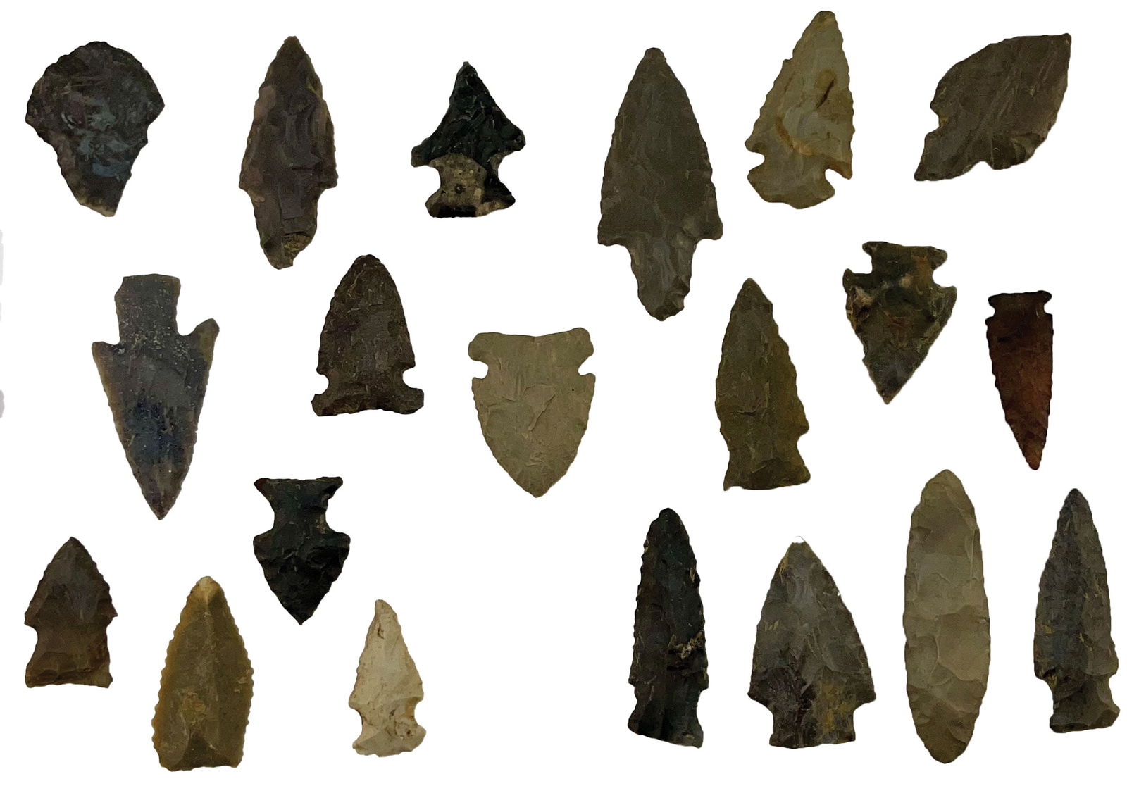 20 Assorted Points. 2 3/4" to 1 1/2". Ex Dale Rector (1 of 2)