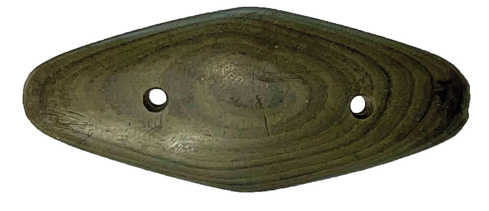 3 11/16" Beautiful Banded Slate Expanded Center Gorget. (1 of 2)