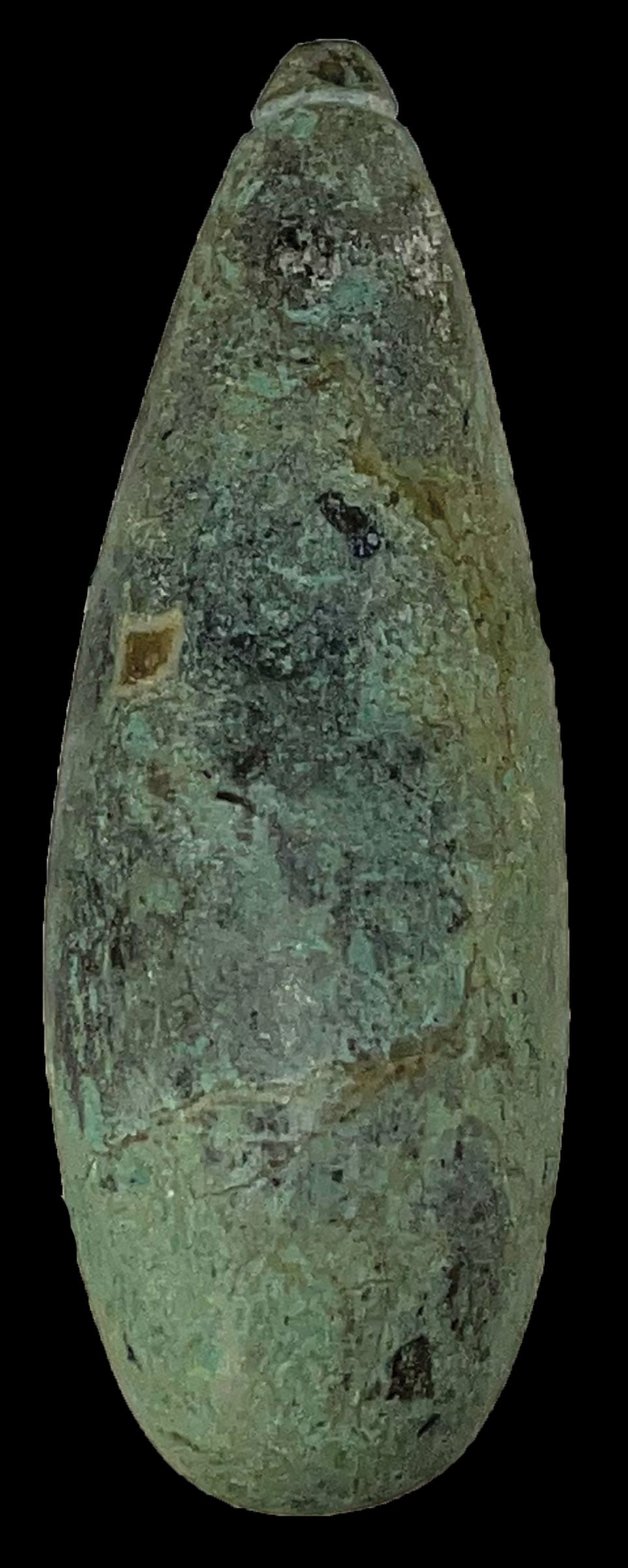 2 3/4" Green Stone Plummet. Ex Susan Cunningham (1 of 1)