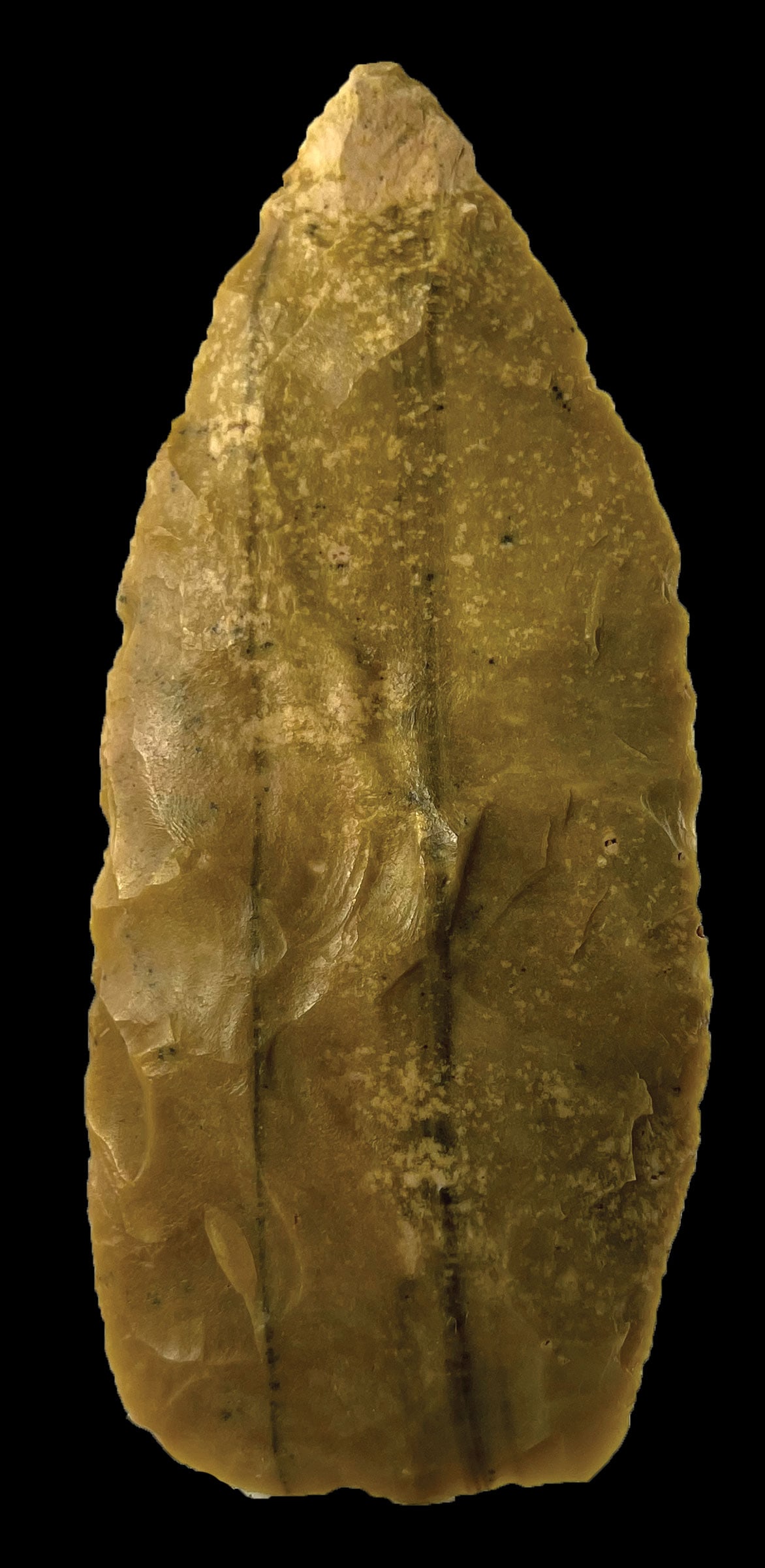 2 Fint Knives. 3 1/4" & 3 15/16". Ex Susan Cunningham (1 of 2)