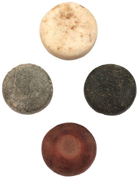 Four Gamestones. Ex-Pipes, Jack Roberts, T.H. Young: Four Gamestones (1 1/4”-1 1/2”). Ex-Pipes, Jack Roberts, T.H. Young