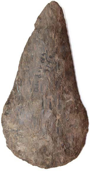 9 1/8” Dover Flared Spade. Dixon Co, TN. Perino P: 9 1/8” Dover Flared Spade. Dixon Co, TN. Ex-Duane Johnson. Pictured in Johnson Sale Catalog. Old Perino Paper