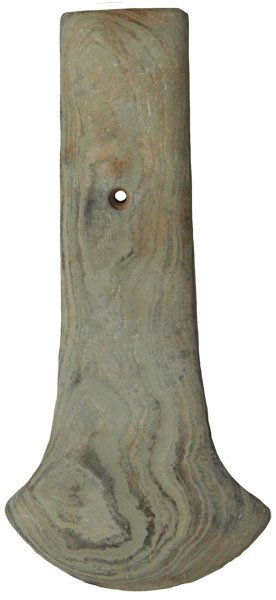 6 3/4” Anchor Pendant. Cocke Co, TN. Davis G10 C: 6 3/4” Anchor Pendant. Cocke Co, TN. Banded, light green southern slate. Thin, well made. Davis G10 COA. Once in Tom Davis' private collection. Pictured in 2007 Auction Catalog