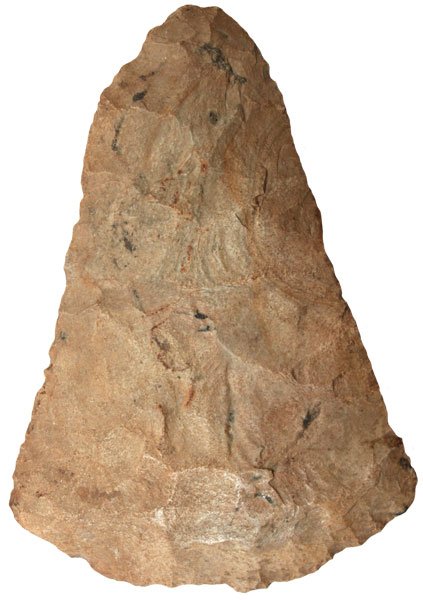 7 3/4” Flared Bit Spade. St. Francios Co, MO. Mi: 7 3/4” Flared Bit Spade. St. Francios Co, MO. Mill Creek Chert. Ex-Gerald Bernacchi