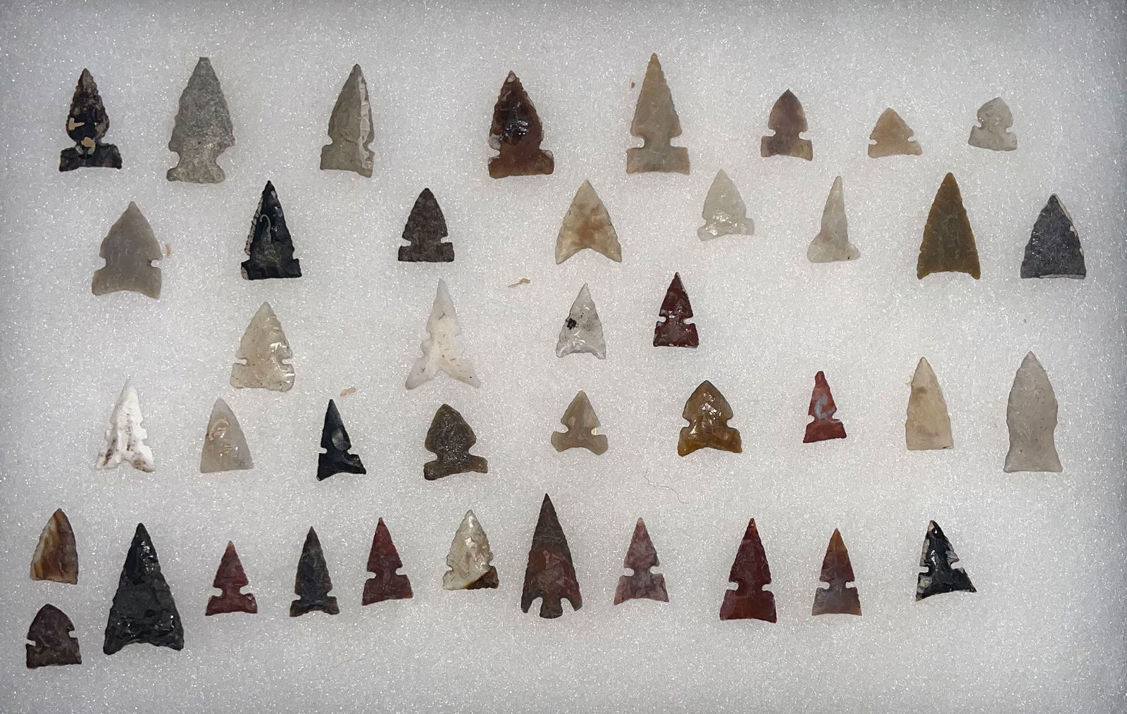 41 Frame of Small Bird Points.  Ex-Burton/Teubner Estate. (1 of 1)