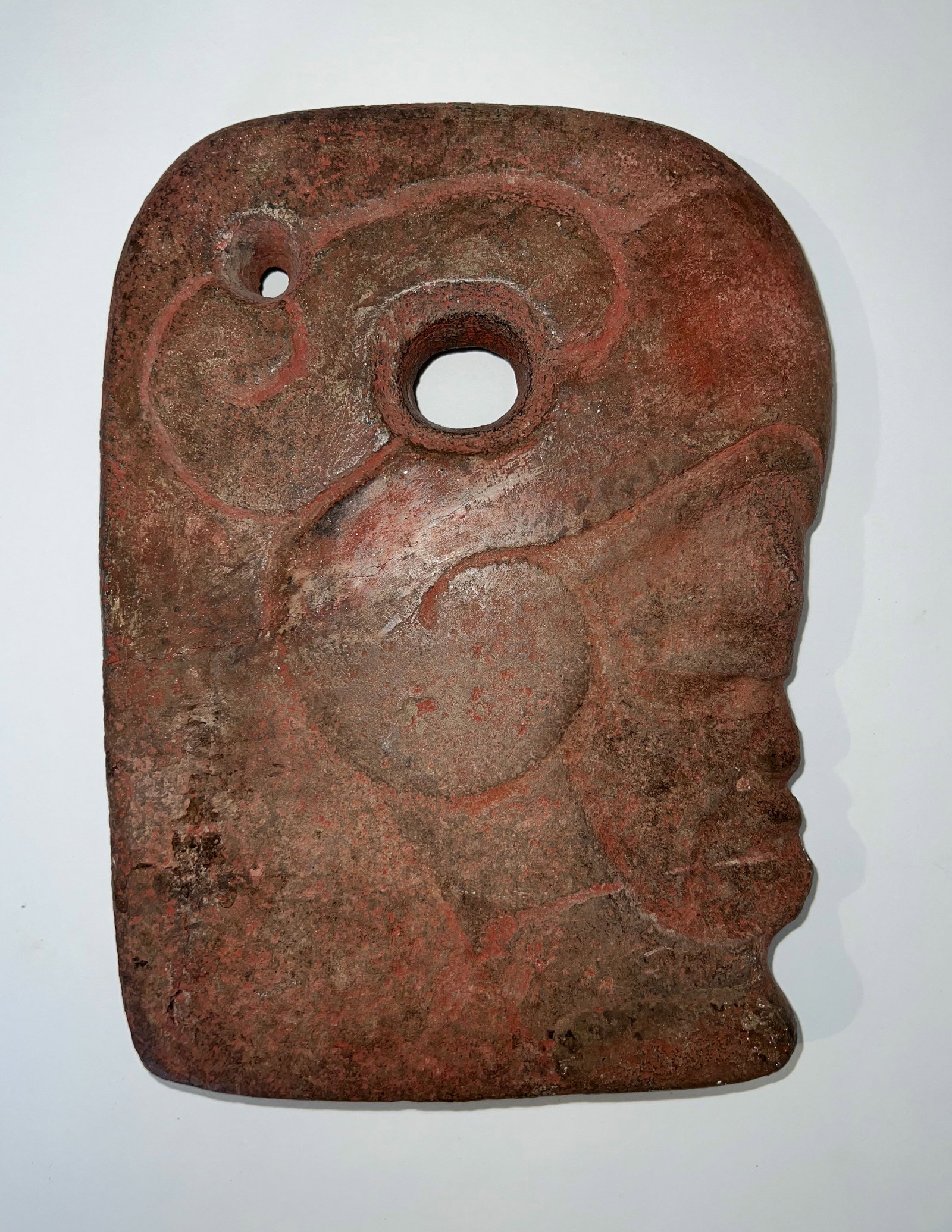 10" Parrot Hacha. Cinnabar. Ex-Burton/Teubner Estate.: 10" Parrot Hacha. Cinnabar. Ex-Burton/Teubner Estate.