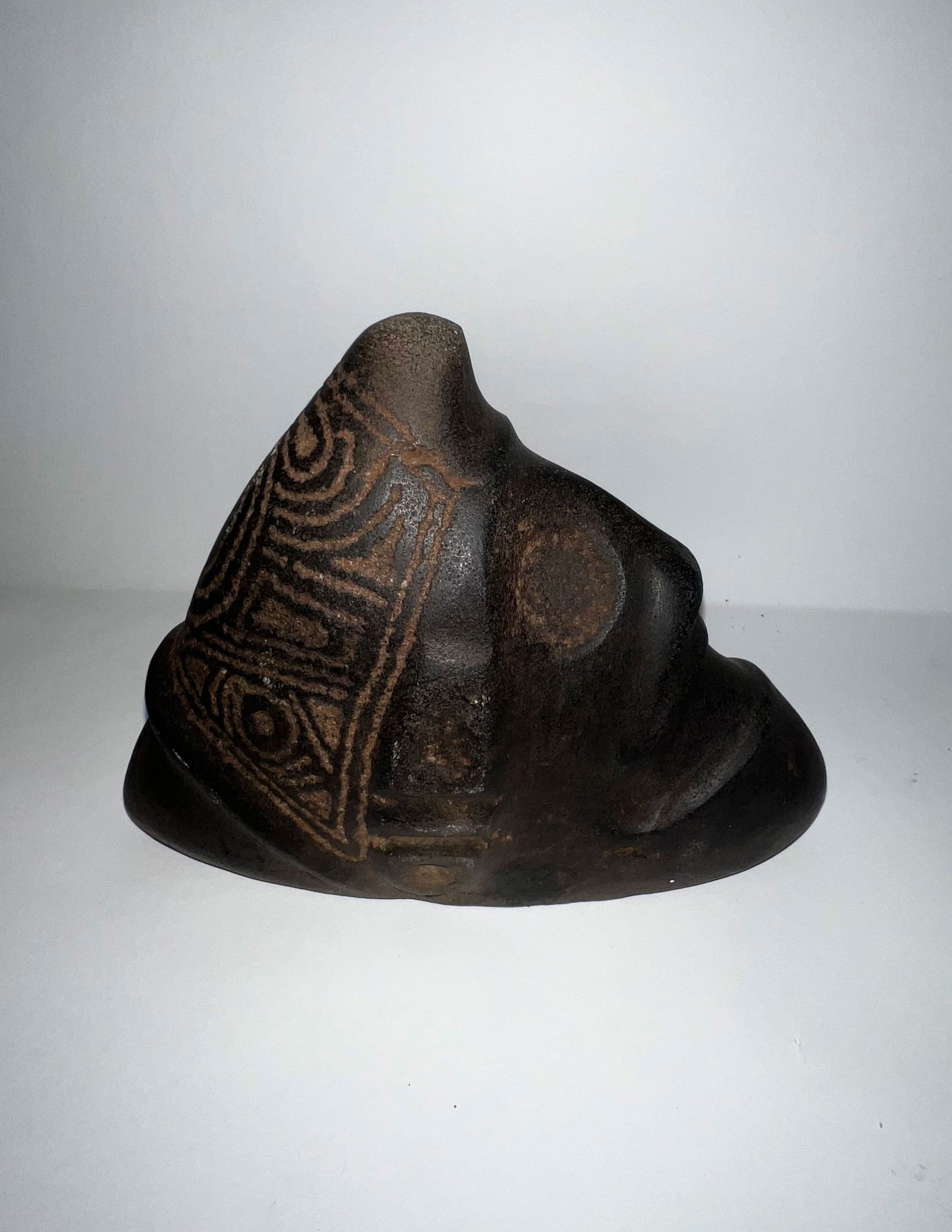 7" Taino Three Point Stone Effigy.  Ex-Burton/Teubner Estate. (1 of 5)