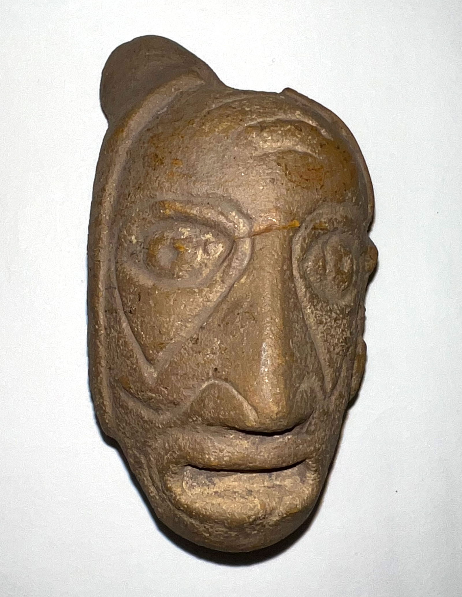 3 3/4" Ft Ancient Head Effigy Pipe.  Ex-Burton/Teubner Estate. (1 of 3)