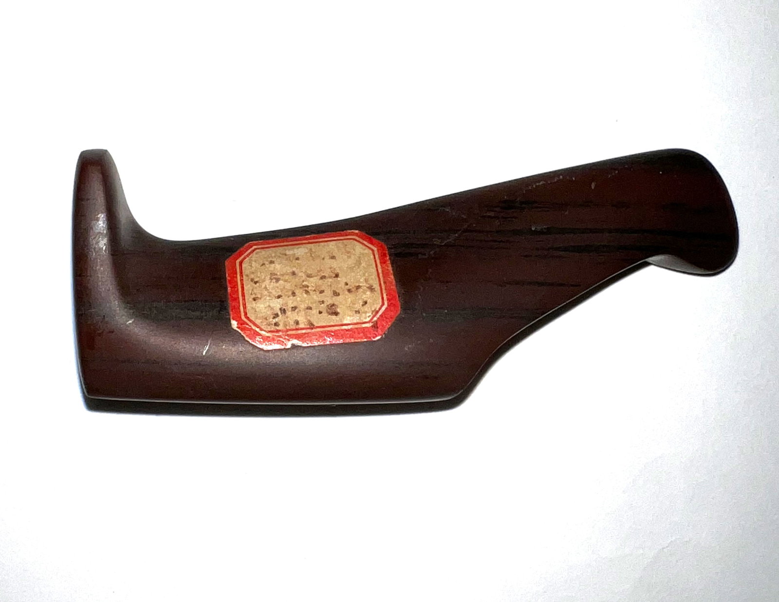 3 3/4" Birdstone. Ex-Burton/Teubner Estate.: 3 3/4" Birdstone. Red Banded Slate. Old faded collector tag on onside. Ex-Burton/Teubner Estate.