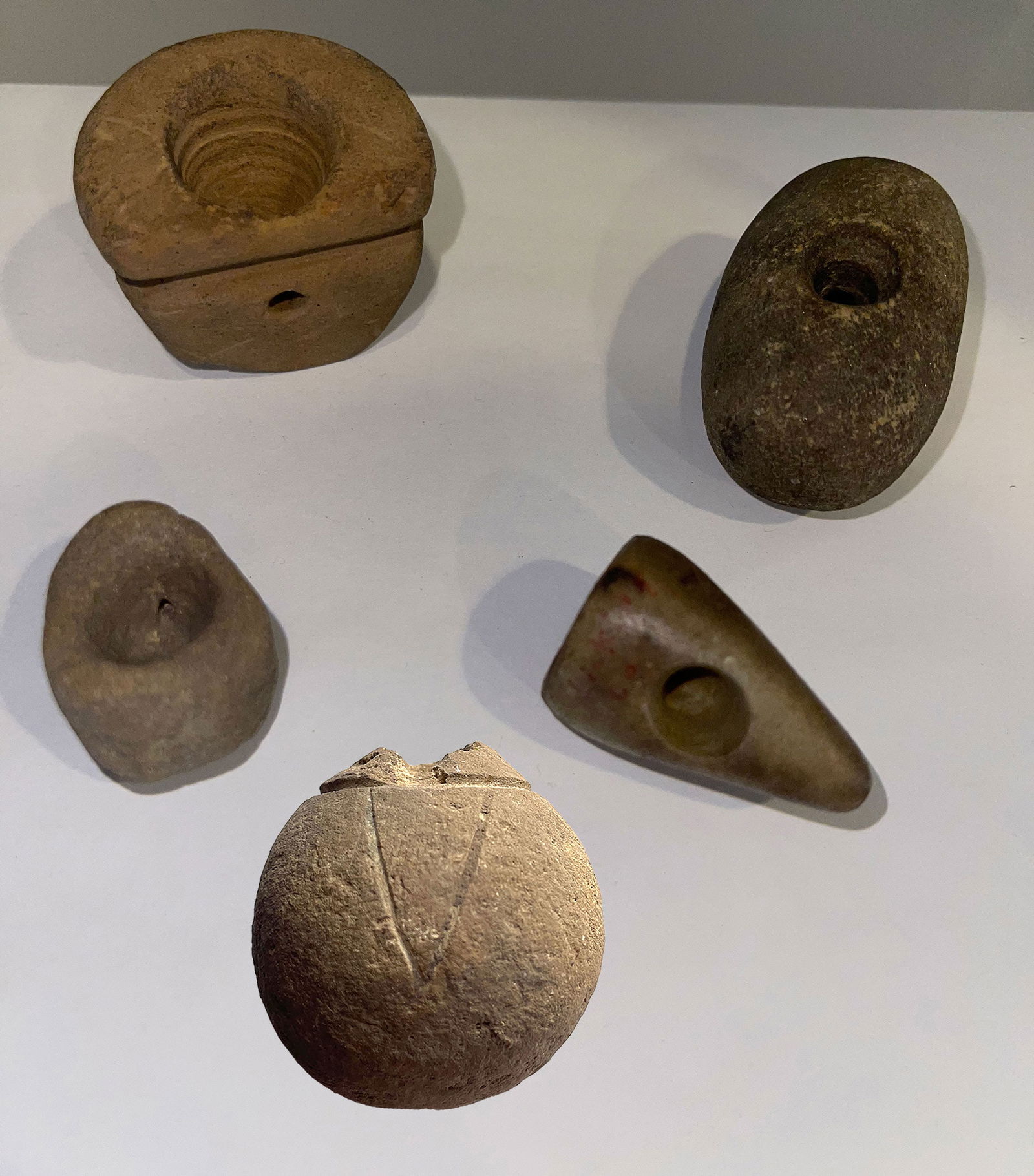 5 Small Sandstone/Clay Pipes.  Ex-Brandon Vanderver. (1 of 1)