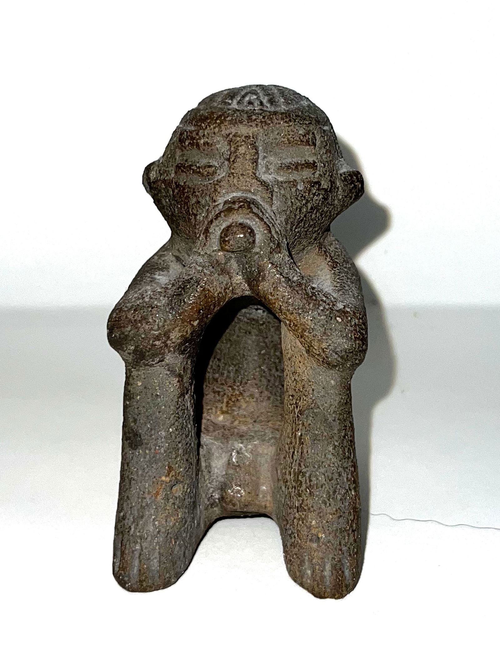 4 1/4" Seated male Sukia Figure.  Ex-Burton/Teubner Estate. (1 of 4)