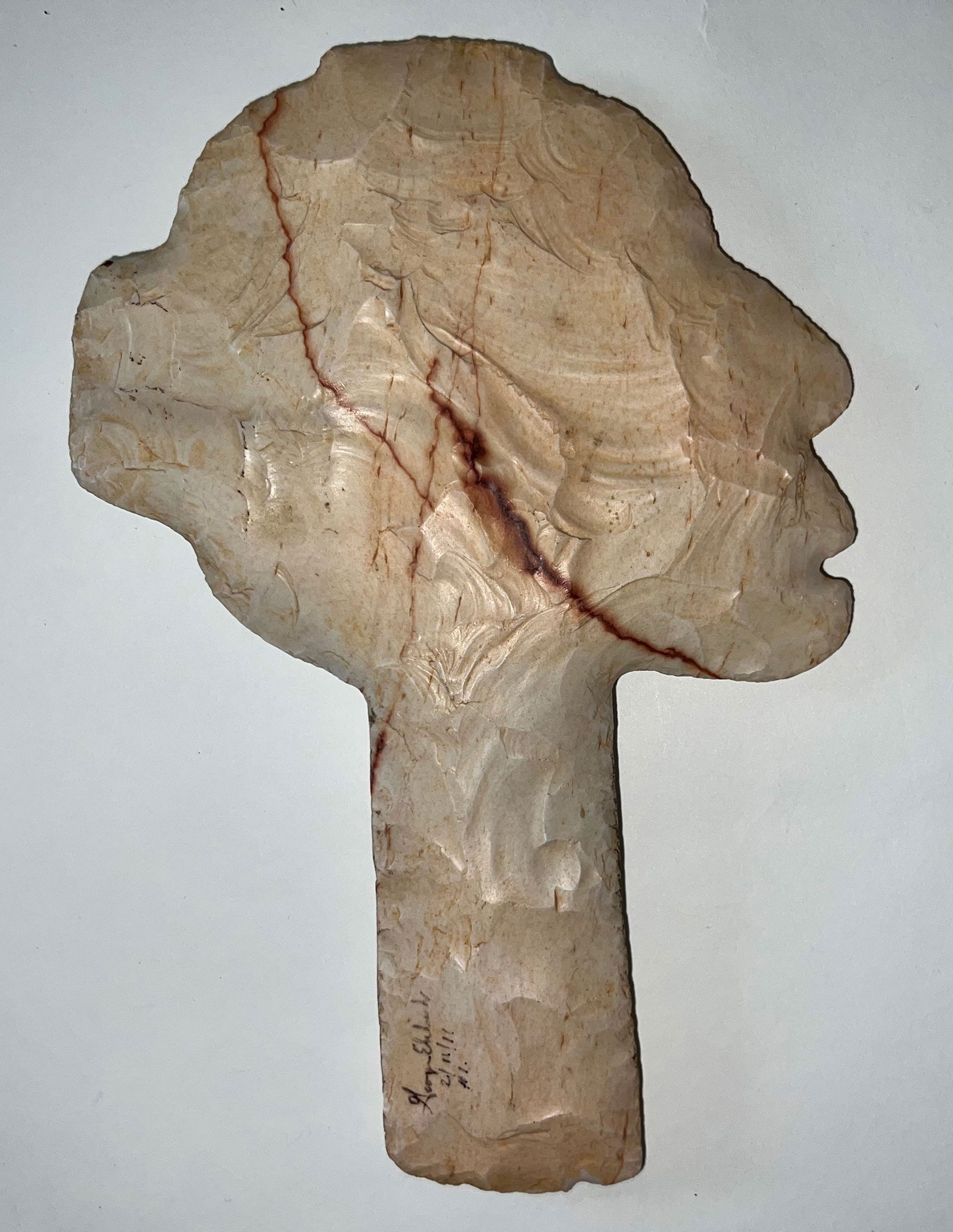 8 1/2" Face Effigy Flint Mace.  Ex-Burton/Teubner Estate. (1 of 4)
