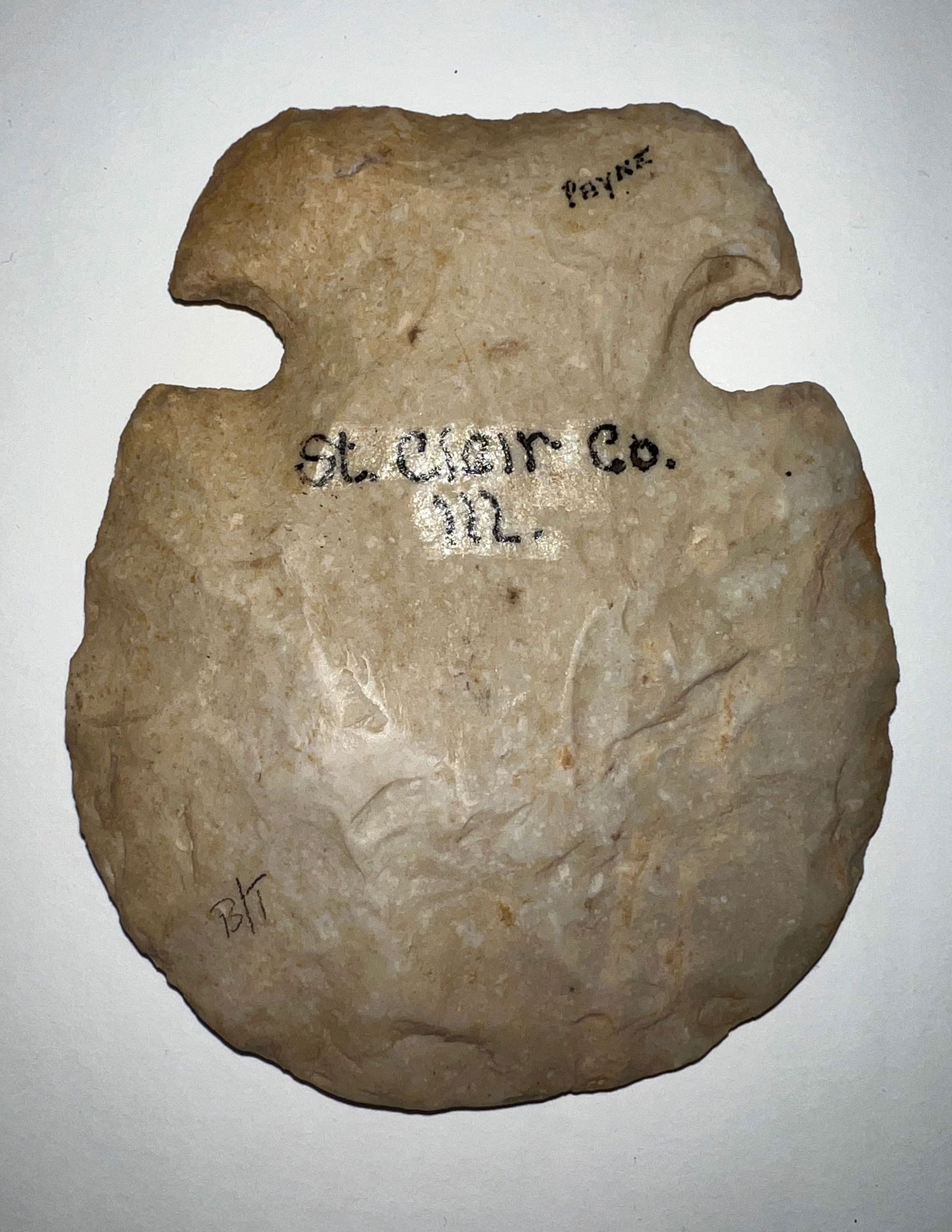 5 1/2" Notched Hoe (Cahokia).  Payne Collection.  Ex-Burton/Teubner Estate. (1 of 2)