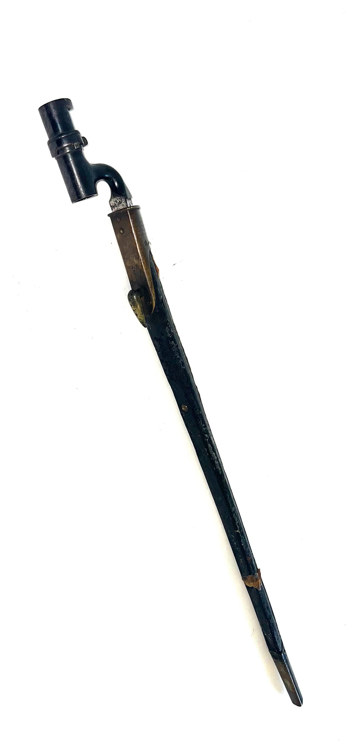 English Enfield Military Bayonet With Scabbard.  Ex-Burton/Teubner Estate. (1 of 5)