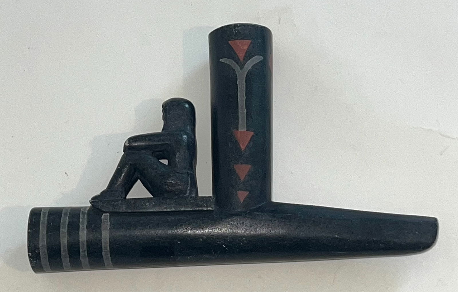 8 1/2" Tourist Trade Steatite Pipe.  Ex-David Cunningham. (1 of 6)