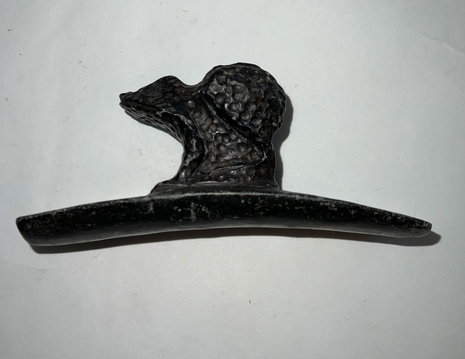 5 7/8" Frog Effigy Platform Pipe.  Ex-David Cunningham. (1 of 3)