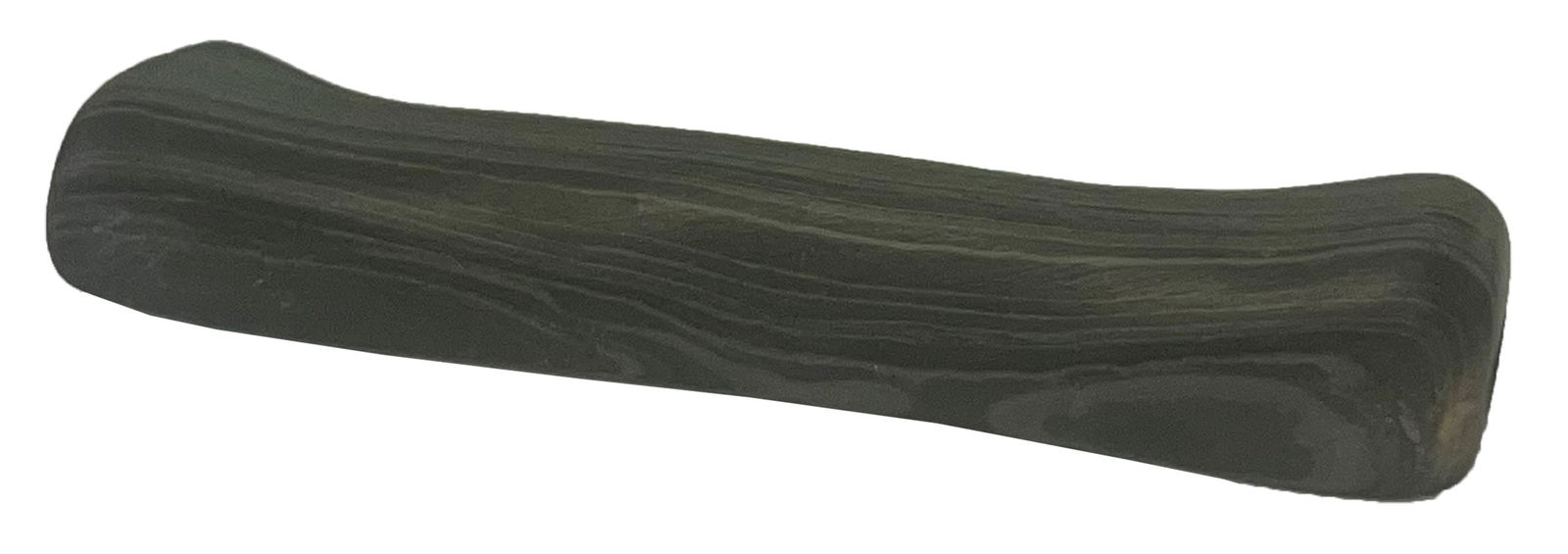 5 3/8" Drilled Bar Amulet with a slight twist. Banded Slate. Pictured WW# 11. (1 of 6)