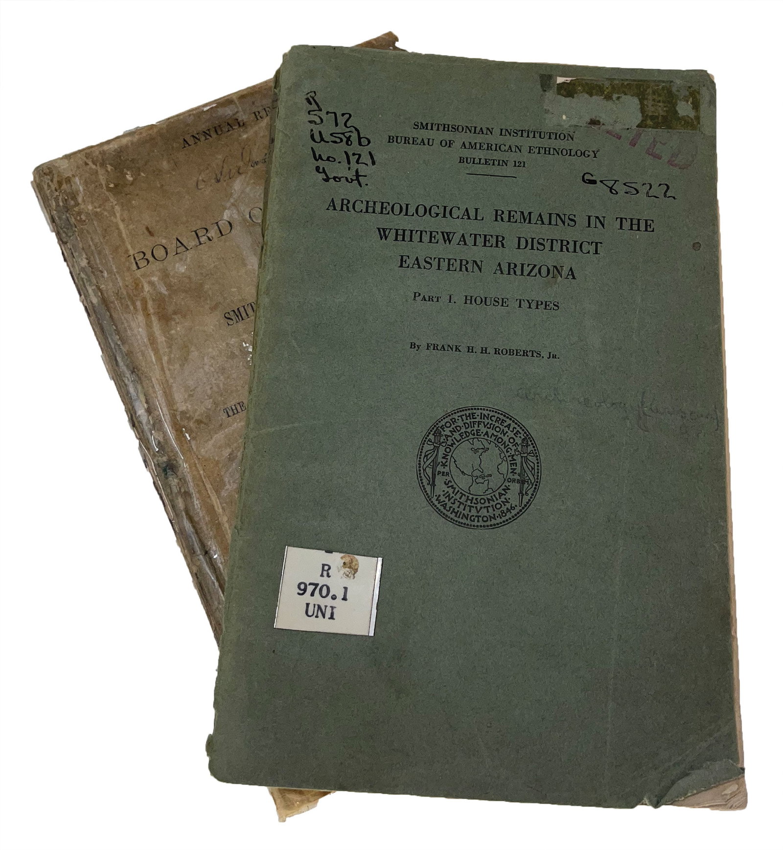 2 Books: Arch. Remains in the Whitewater Dist. Eastern Arizona and Board of Regent.: 2 Books: Archaeological Remains in the Whitewater District Eastern Arizona and Board of Regent. Ex Dale Roberts.