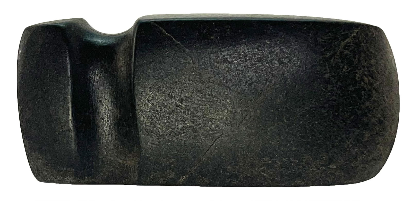 6 1/16" Hematite Axe. Peoria, IL. Broken and glued. Ex Bruce Miller. (1 of 4)