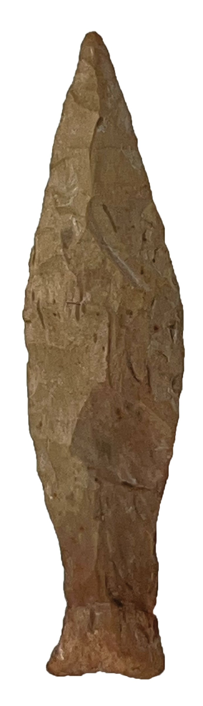 3 1/16" Early Stemmed Point. Glossy Tan Chert. Texas. German COA. (1 of 3)