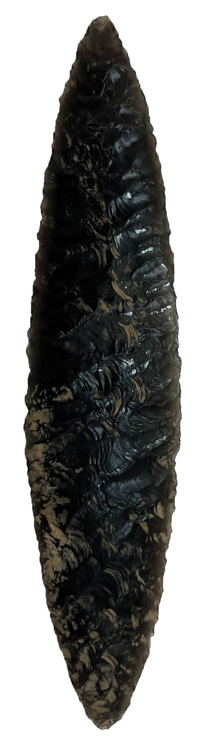 6 3/4" Obsidian Bi Pointed Blade. Mexico. Ex Dale Rector Collection. (1 of 2)