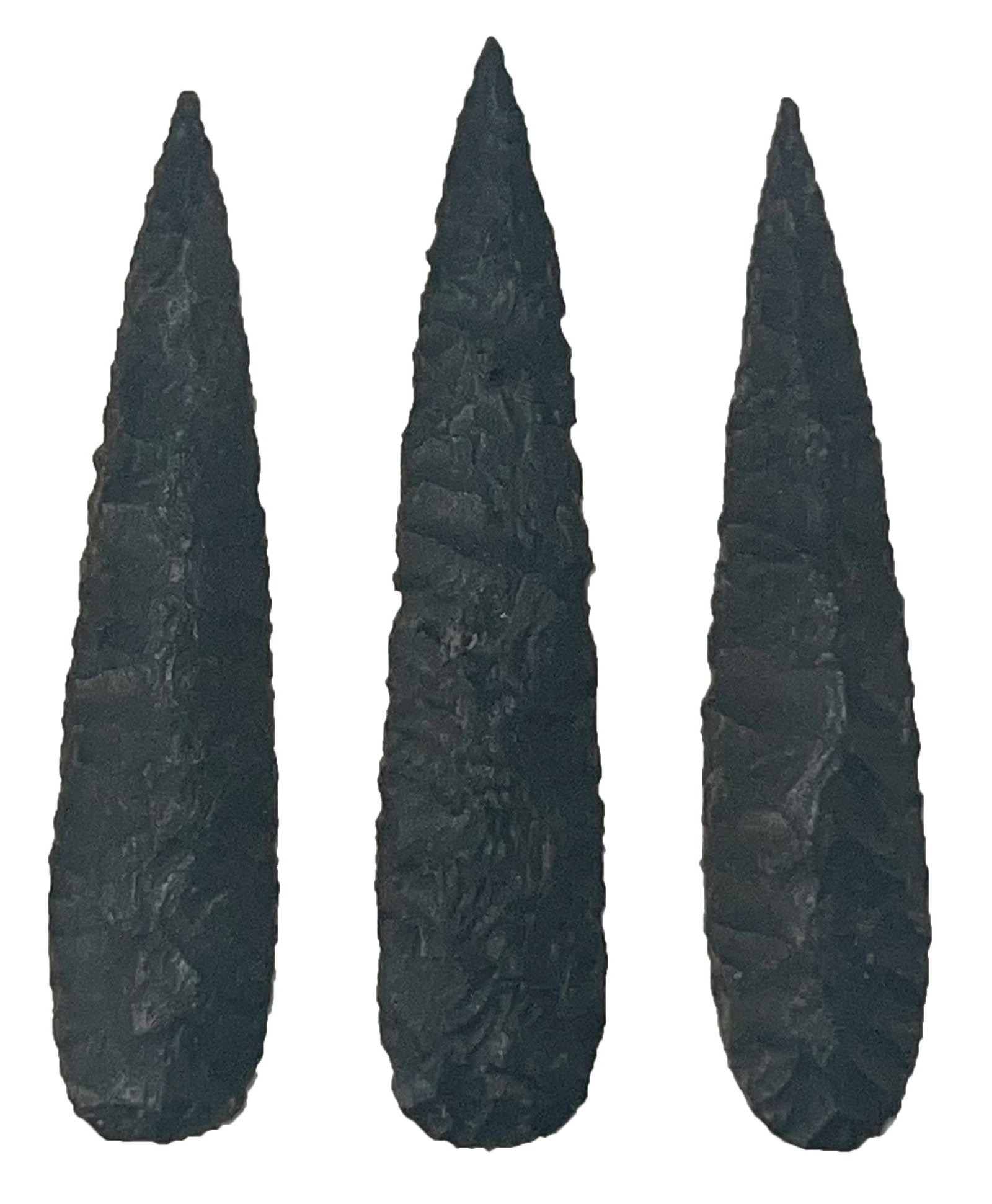 3 Black Willow Blades (2 1/8" to 2 1/2"). From the Edward Payne Collection.: 3 Black Willow Blades. (2 1/8" to 2 1/2"). All from the Edward Payne Collection. Ex Charles Comfort.