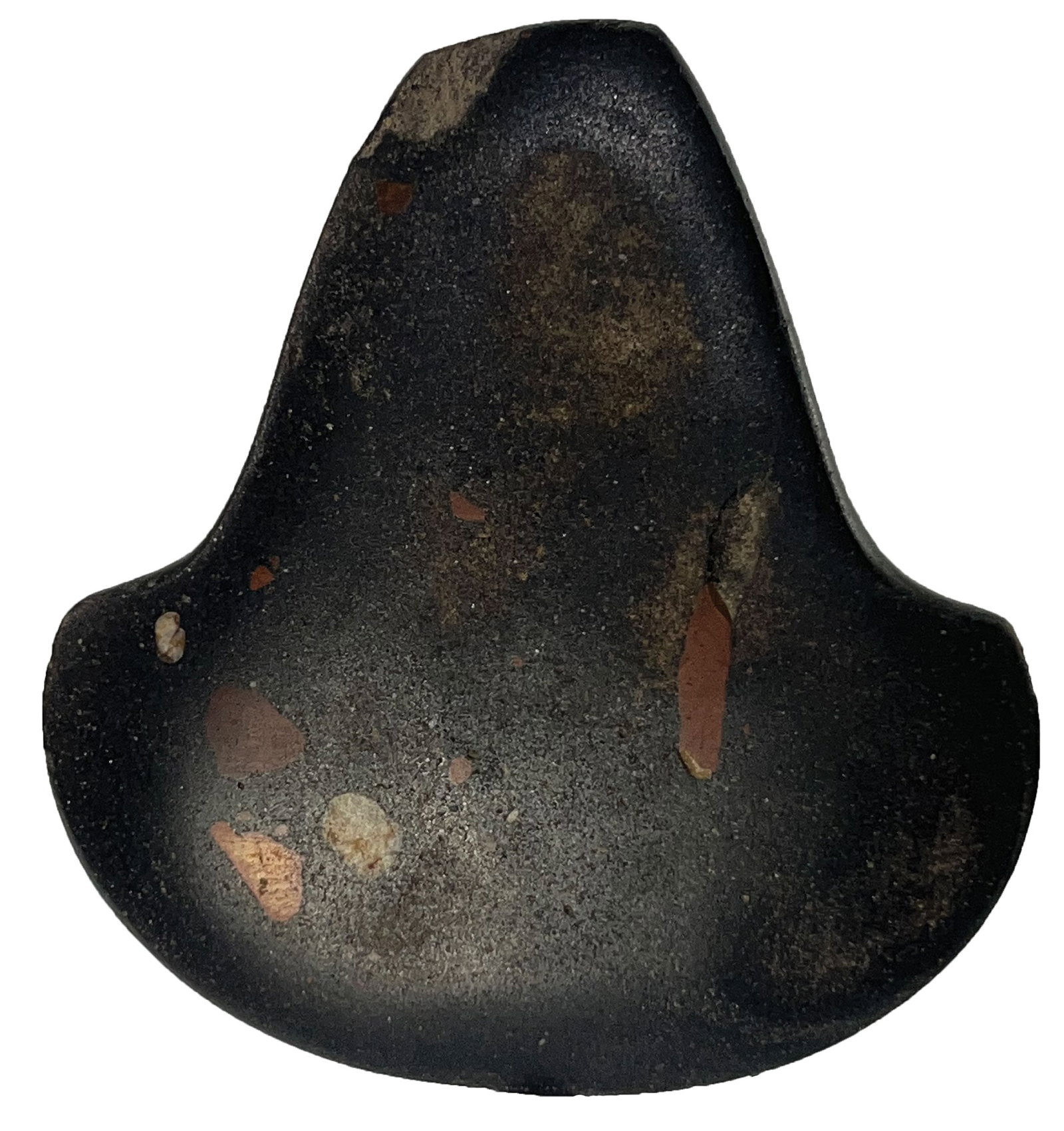4 1/2" Undrilled Spatulate. Lee County, AR. Dug by Bill Wilkie.: 4 1/2" Undrilled Spatulate. Lee County, AR. Dug by Bill Wilkie. Ex Dr. Kent Westbrook and Sam Johnson.