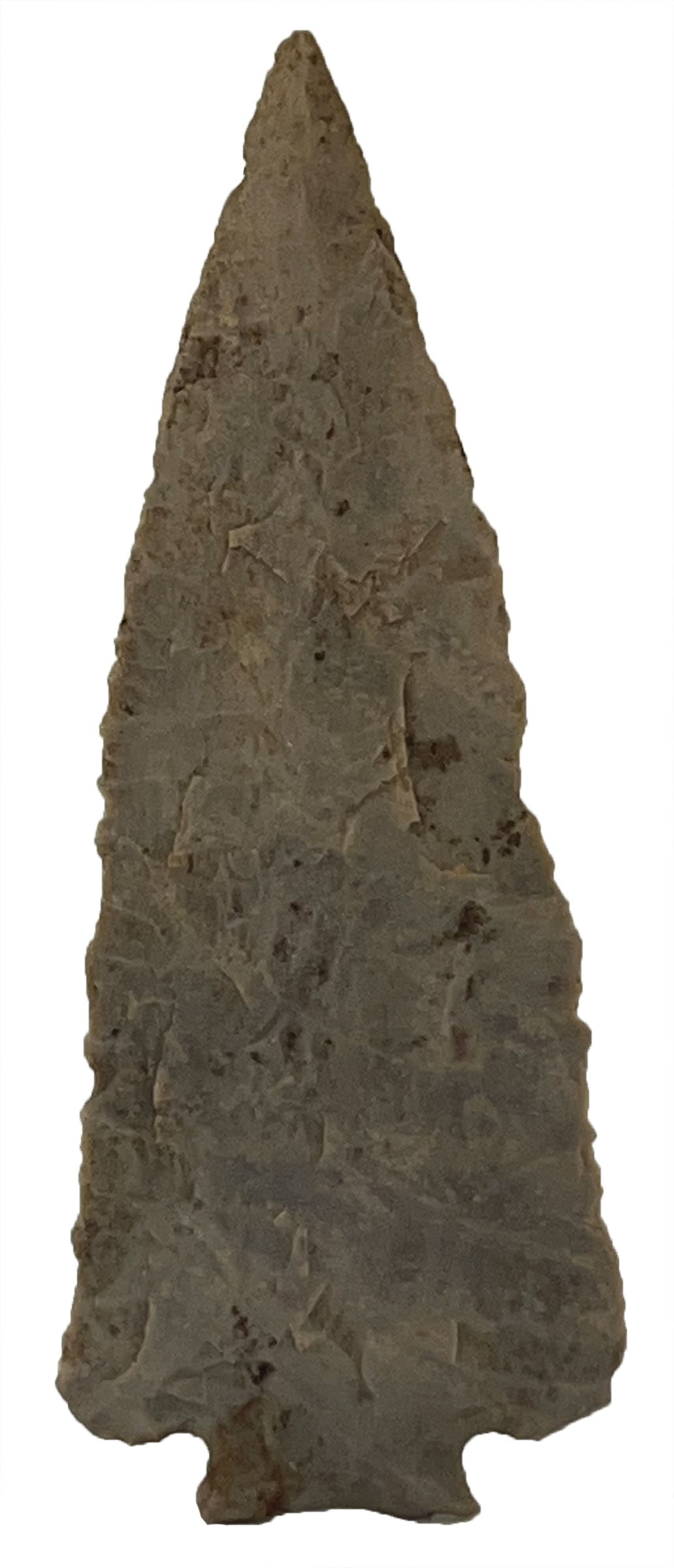 3 5/8" Decatur. Gray Hornstone. Pictured in WW# 11. Davis G10 COA. Ex Dale Rector. (1 of 3)