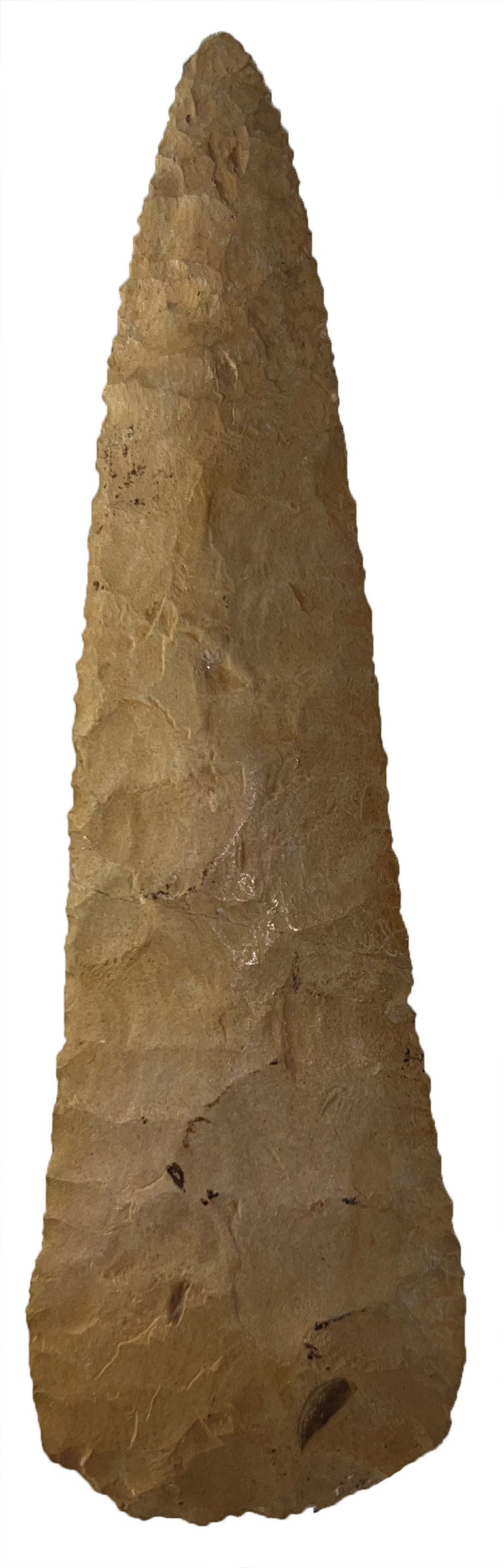 7 3/8" Archaic Blade. Broken and glued in 3 places. Ex Harvey Lindley. (1 of 2)