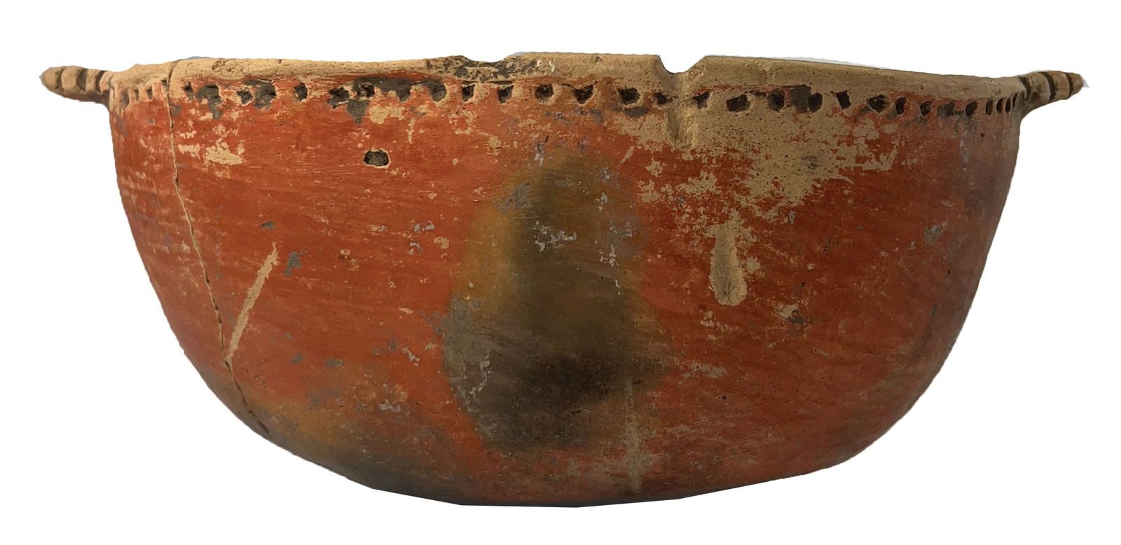 7" D. Quapaw Bowl. St. Francis County, AR. Good fire marks. Ex Steve Dowell. (1 of 5)