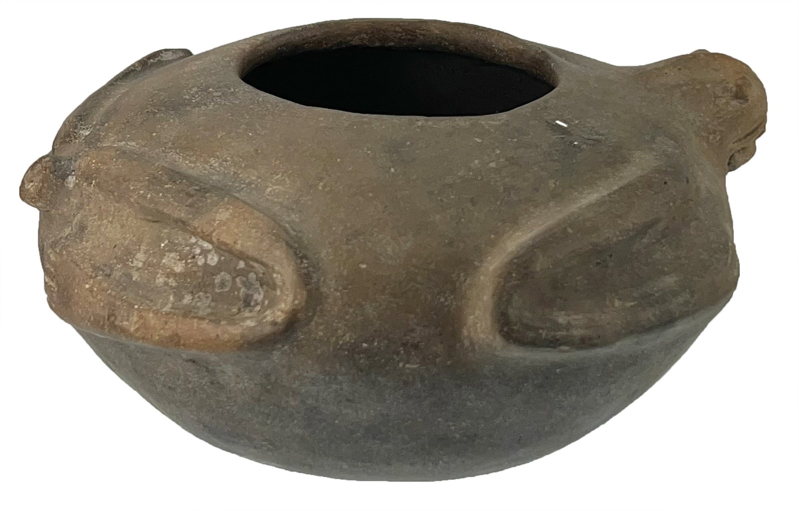 8 1/4" Frog Effigy Bowl. St. Francis County, AR. Ex Walt Evans.: 8 1/4" Frog Effigy Bowl. St. Francis Co, AR. Ex Walt Evans.