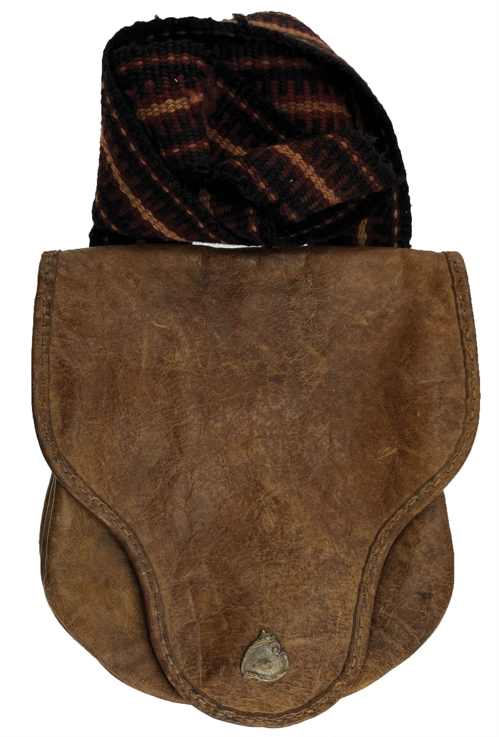 9 1/2" Leather Bag with 2 pockets on inside and a 47" Strap. Ex Dale Rector. (1 of 3)