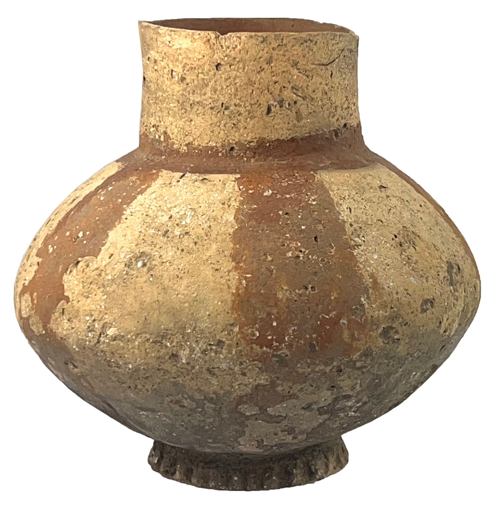 6" Carson Red on Buff Jar. Crosskno Site, Arkansas. Ex Gilbert Cooper. (1 of 3)