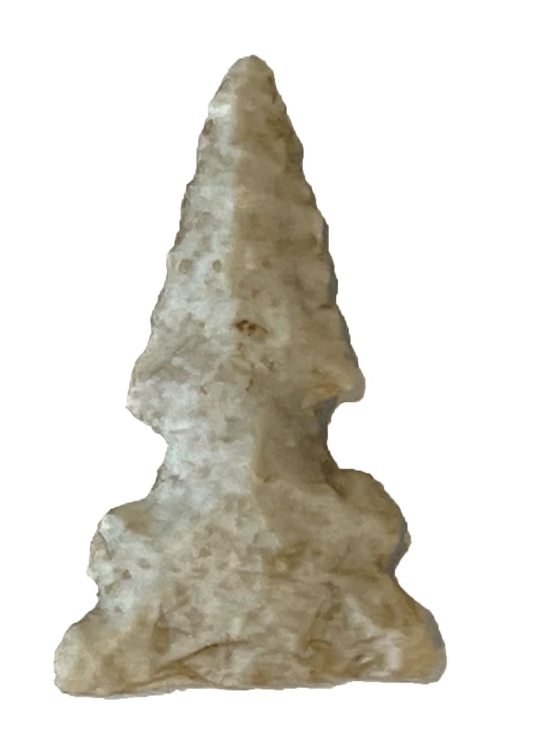 1" Cahokia Point. Cass County, IL. Burlington Chert. Putty COA. (1 of 3)