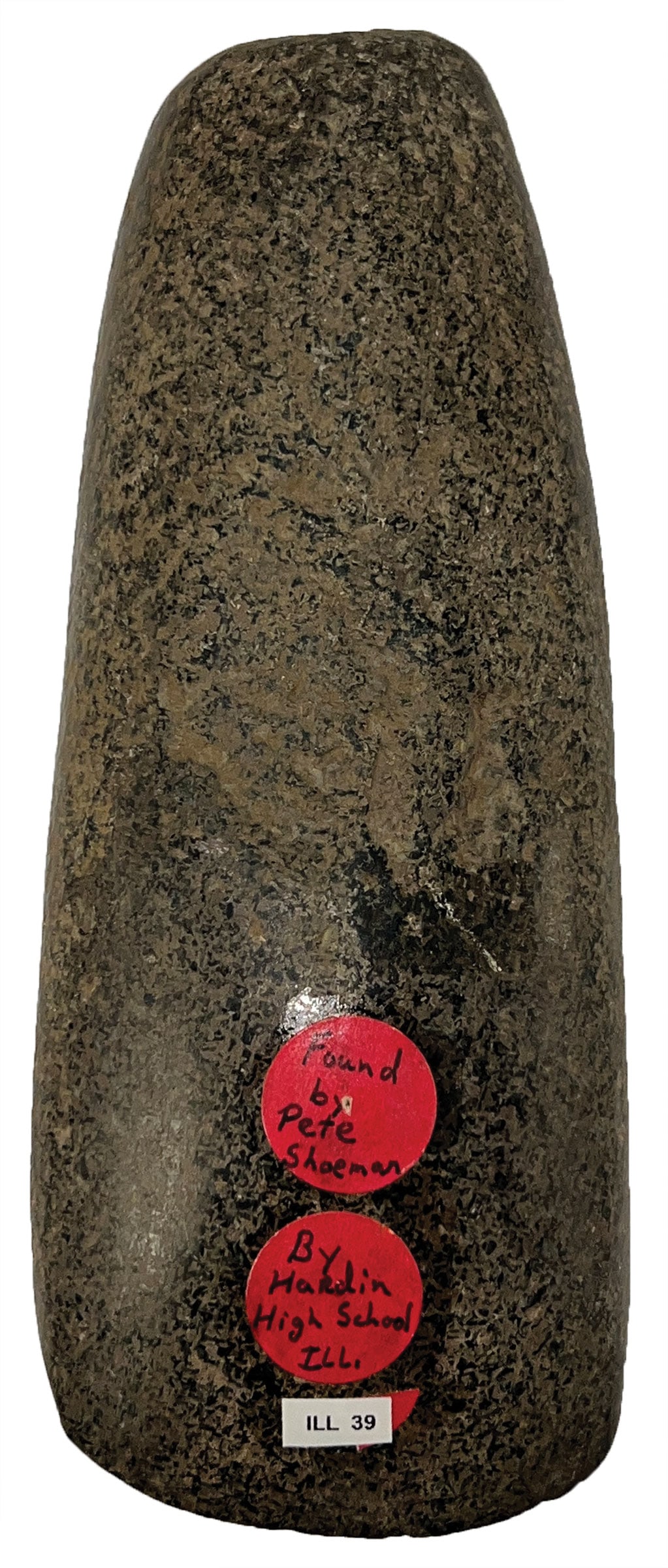 7" Celt. Highly polished. Granite. Hardin Co, IL. Ex Mark Cline. (1 of 2)