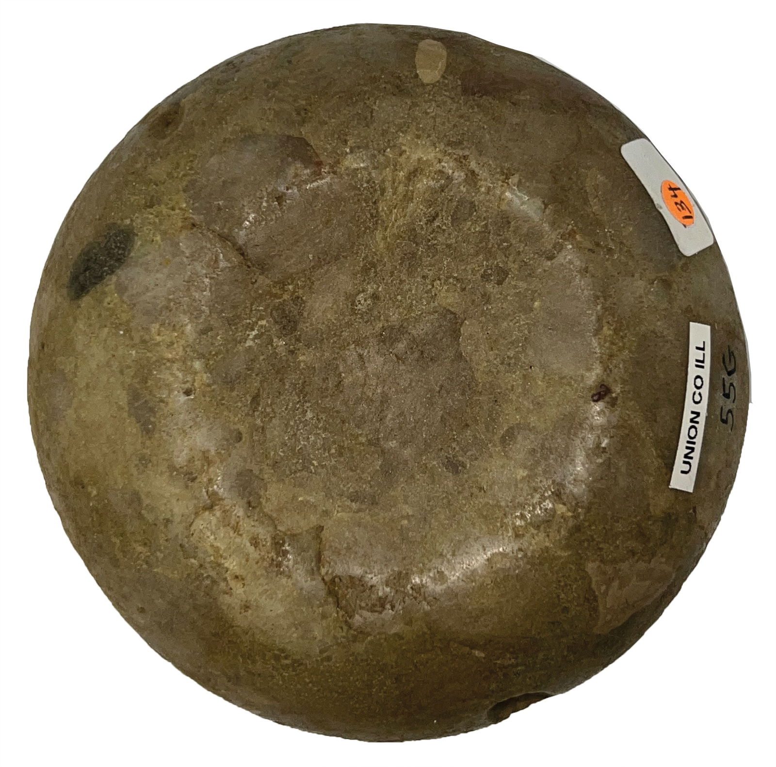 3 1/2" Cupped Discoidal. Union County, IL. Ex Mark Cline. (1 of 3)