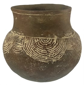 5 3/4” T. Mississippian Nicely Engraved Pottery Bowl. Arkansas.