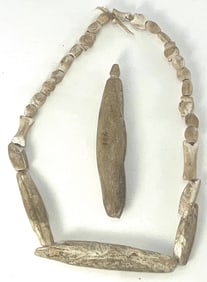 Spiro Mound Conch Shell Pendant/Plummet & Necklace. Ex Dr. Harner.