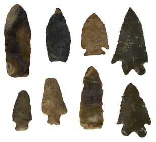 8 Blades, Points and Knives. Kentucky. Ex Dale Rector.