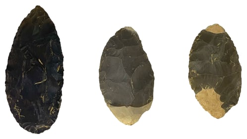 3 Blades:  2 7/8” to 3 3/4”. Kentucky. Ex Dale Rector.