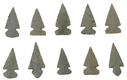 10 (3/4" to 1") Spiro Focus Points from the Cooperrider Cache. Ex Dr. Harner.