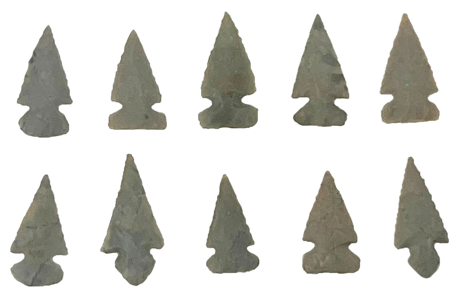 10 (3/4" to 1") Spiro Focus Points from the Cooperrider Cache. Ex Dr. Harner. (1 of 3)