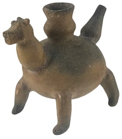 6 1/2" Walking Dog Effigy Pottery. Shell Temper. Ex Walt Evans.