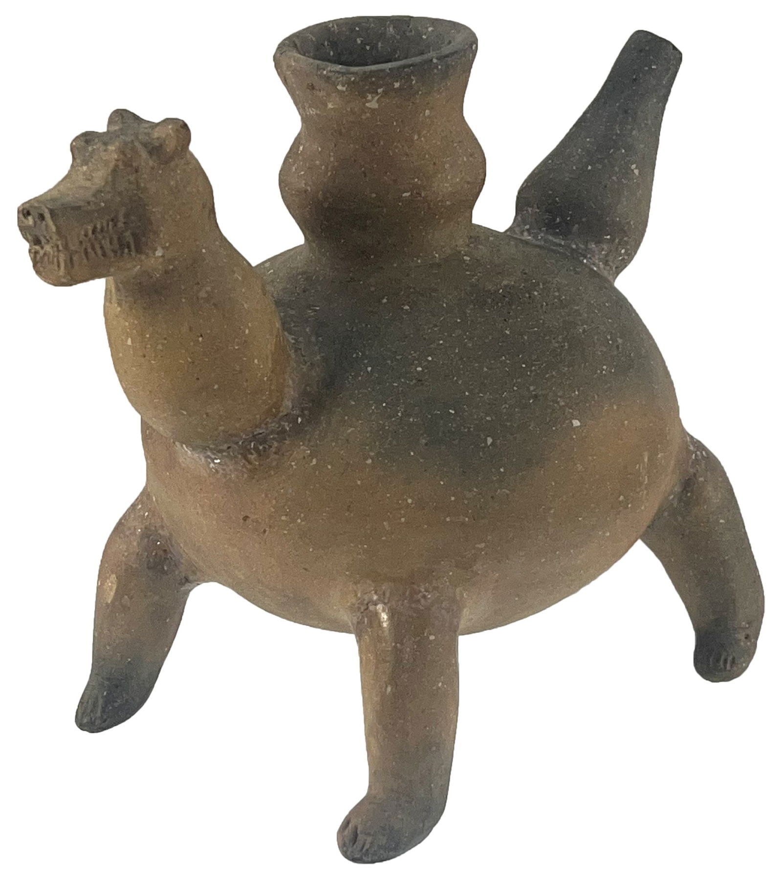 6 1/2" Walking Dog Effigy Pottery. Shell Temper. Ex Walt Evans. (1 of 6)